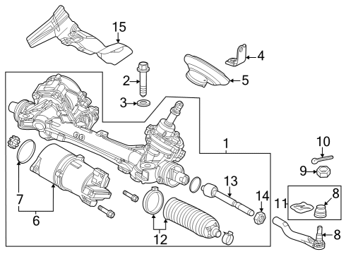 1990 Dodge Ramcharger Steering Column & Wheel, Steering Gear & Linkage RACK, POWER STEERING Diagram for 536203S5A04