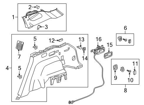 Interior Trim - Quarter Panels Release Handle Bezel Diagram for 84433659