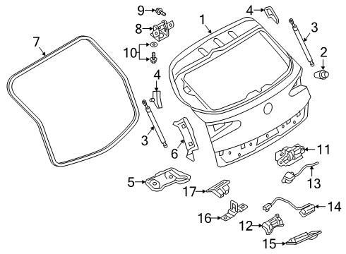 2022 Alfa Romeo Stelvio Gate & Hardware Hex FLANGE Head Diagram for 68465708AA