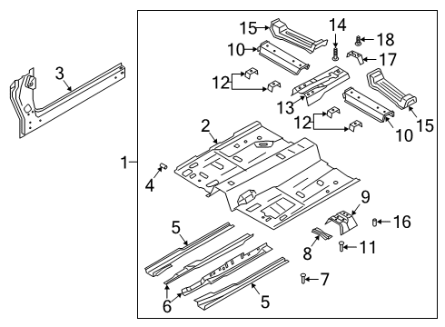 2021 Lincoln Corsair Floor & Rails RAIL - ROOF RACK CROSS Diagram for LX6Z7810672B