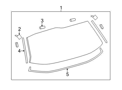 2019 Toyota Sienna Lift Gate - Glass & Hardware Lift Gate Glass Spacer Diagram for 6481908020