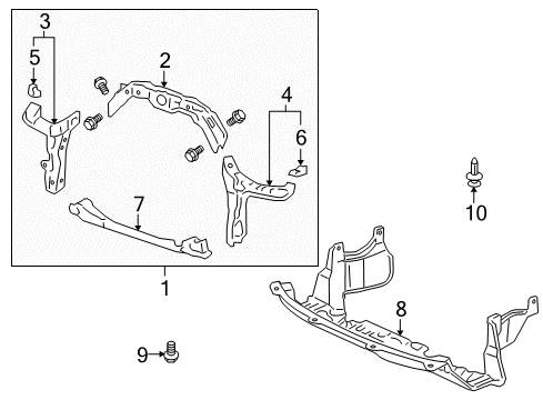 2008 Honda CR-V Radiator Support Shield, FR. Splash Diagram for 74111SWAA00