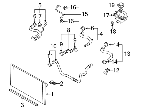 2014 Mini Cooper Radiator & Components Hose Clamp Diagram for 64216931740