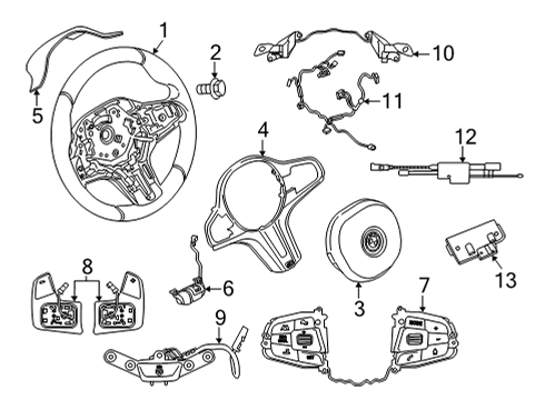 Steering Wheel & Trim DECOR TRIM COVER, STEERING W Diagram for 32308089362