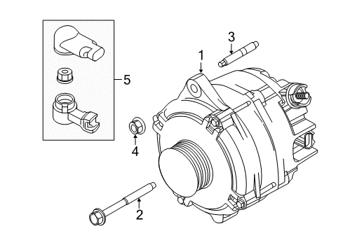 2018 Ford Explorer Alternator Alternator Diagram for GB5Z10346A