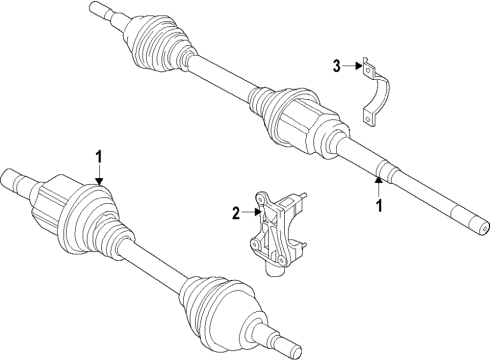 2022 Lincoln Nautilus Front Axle Shafts & Joints Axle Assembly Diagram for K2GZ3B436D