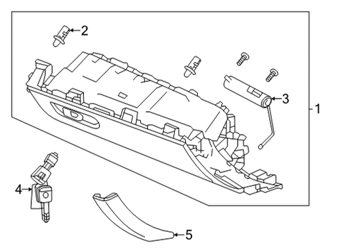 2022 Acura TLX Glove Box CYLINDER, GLOVE BOX Diagram for 04922TGVA11