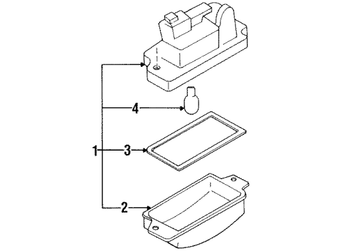 1990 Nissan Stanza Bulbs Lamp Assembly-Licence Diagram for 2651071L00