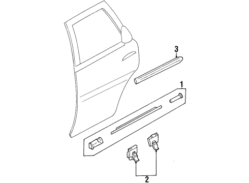 1998 Ford Escort Exterior Trim - Rear Door Belt Weatherstrip Diagram for F7CZ5425554AD