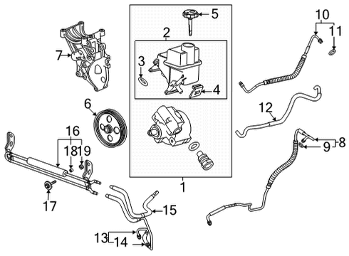 2022 Chevrolet Silverado 2500 HD P/S Pump & Hoses, Steering Gear & Linkage Power Steering Hose Diagram for 84150123