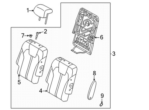 2022 Kia Sorento Second Row Seats Covering-Rr Seat Bac Diagram for 89460R5110MRL