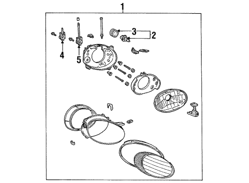 1996 Mercury Sable Bulbs Adjust Screw Diagram for F6DZ13K040A