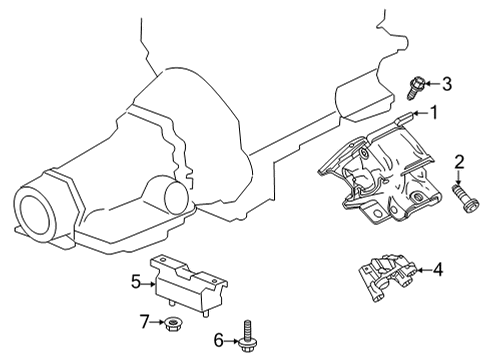 2022 Chevrolet Express 2500 Automatic Transmission Bracket Diagram for 84894712