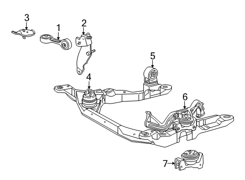 2007 Ford Taurus Engine & Trans Mounting Strut Assembly Diagram for 4F1Z6F050AA