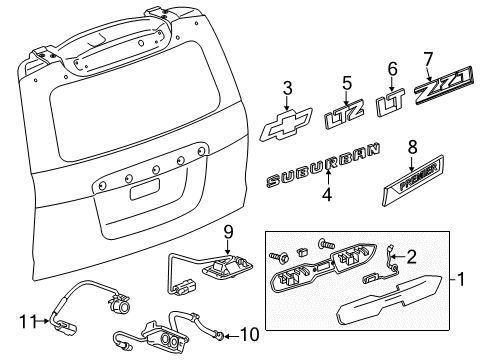 2017 Chevrolet Suburban Parking Aid Rear Camera Diagram for 84271644