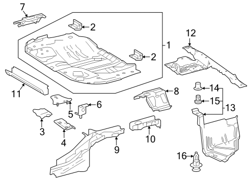 Rear Floor & Rails Side Panel Diagram for 5831612090