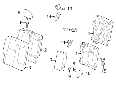 2022 Toyota Corolla Cross Rear Seat Components Rear Cup Holder Diagram for 728060A040A0