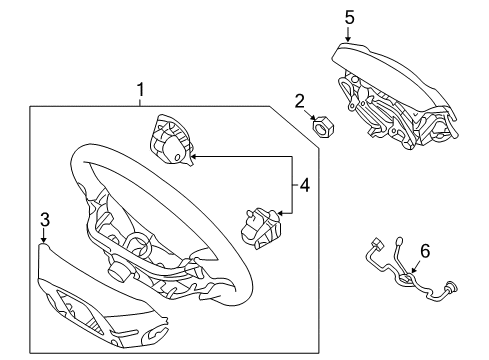 2007 Hyundai Entourage Steering Column & Wheel, Steering Gear & Linkage Cover Assembly-Steering Diagram for 561404D511CS