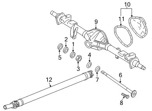 2010 GMC Sierra 3500 HD Axle Housing - Rear Gasket, Rear Axle Housing Cover Diagram for 12471447