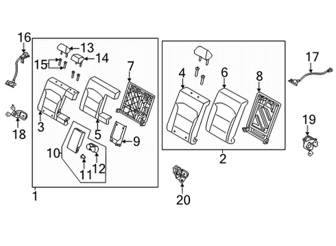 2022 Hyundai Elantra Rear Seat Components Cup Holder Assy-Rear Seat A/Re Diagram for 89940AB000YFR
