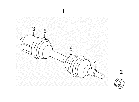 2010 Chevrolet Equinox Front Axle Front Wheel Drive Intermediate Shaft Assembly Diagram for 15934409