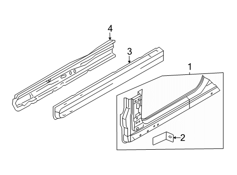 2018 Infiniti Q60 Rocker Panel Reinforce-Sill Outer, LH Diagram for 764255CA0A