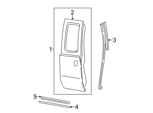 2012 Ford F-250 Super Duty Rear Door & Components, Exterior Trim Outer Panel Diagram for F81Z2824700AA
