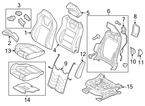 Front Seat Components Headrest Diagram for FR3Z63611A08A