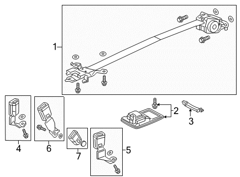 2022 Honda Odyssey Seat Belt Buckle Set R (Deep Black) Diagram for 04823THRA01ZA