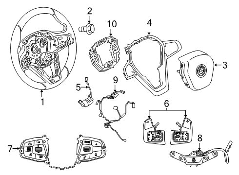 2020 BMW X7 Steering Column & Wheel, Steering Gear & Linkage Connecting Line, Steering Wheel Diagram for 32306884007
