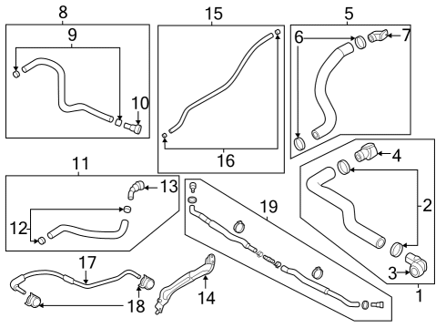 Radiator Hoses Quick Connector Diagram for 973333M000