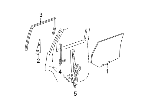 2008 Jeep Grand Cherokee Rear Door Channel-Rear Door Glass Lower Diagram for 55394329AB