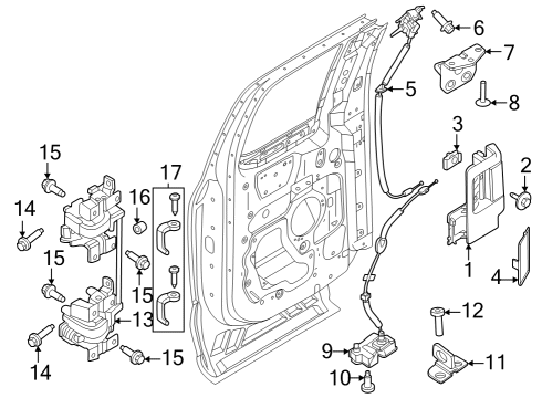 Lock & Hardware HANDLE ASY - DOOR - INNER Diagram for ML3Z1822601AD