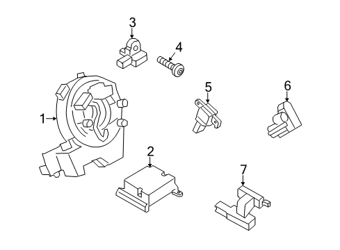 2017 Ford Transit Connect Air Bag Components Clock Spring Diagram for DV6Z14A664A