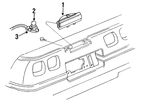 1996 Chevrolet Corvette High Mount Lamps Lamp Asm-High Mount Stop Diagram for 5975799