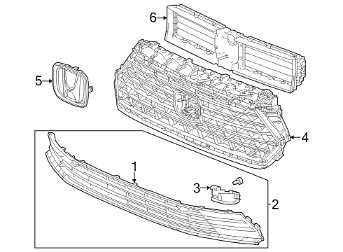 2021 Ford Expedition Grille & Components Screw, Tapping (4X10) Diagram for 9390324220