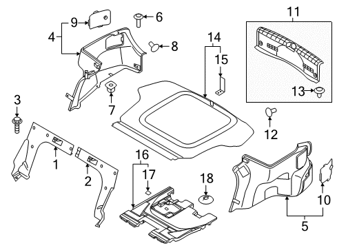 2017 Hyundai Sonata Interior Trim - Rear Body Trim Assembly-Luggage Side LH Diagram for 85730E6000TRY