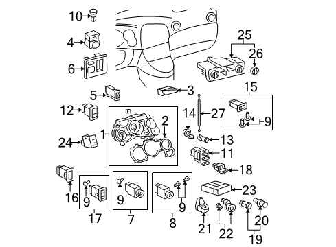 2004 Toyota Matrix Window Defroster Defroster Switch Diagram for 8479001040