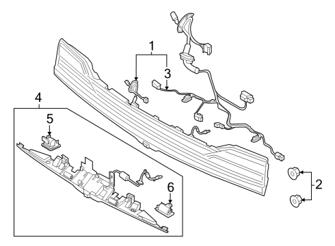 2020 Lincoln Navigator Reflector Reflector Diagram for JL7Z13A565E