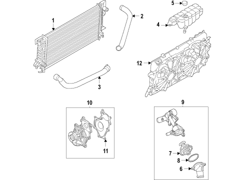 Cooling System, Radiator, Water Pump, Cooling Fan PUMP ASY Diagram for ML3Z18D473H