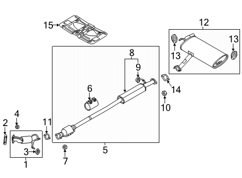 2019 Kia Sportage Exhaust Components Center Muffler Complete Diagram for 28600D9770