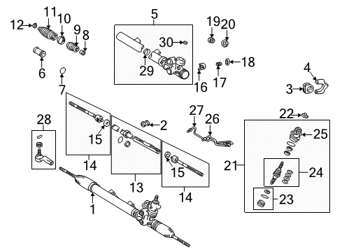 2001 Lexus IS300 Steering Column & Wheel, Steering Gear & Linkage Guide, Rack End Diagram for 4426722030