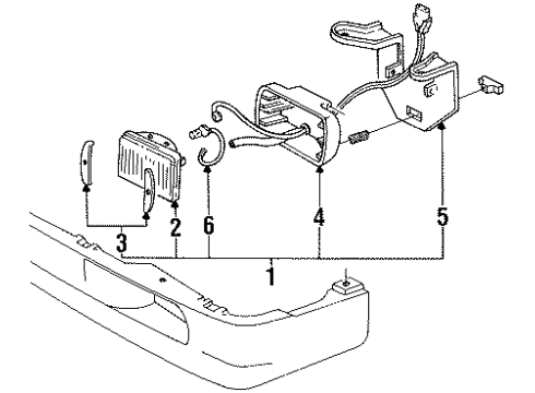 1993 GMC Typhoon Fog Lamps Lamp Asm-Front Fog Diagram for 16515454