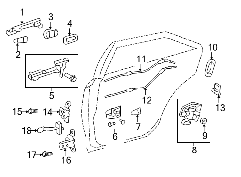 2015 Toyota Camry Rear Door Door Check Diagram for 6863006082