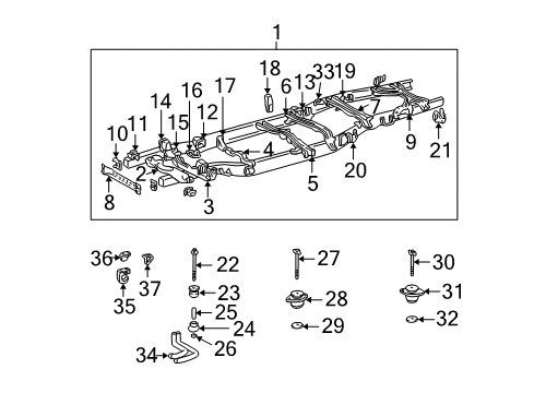 2001 Toyota Tundra Frame & Components Diagram 1 - Thumbnail