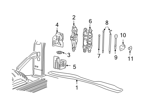 2008 Chevrolet Express 1500 Interior Trim - Rear Body Mount Plate Diagram for 15985848