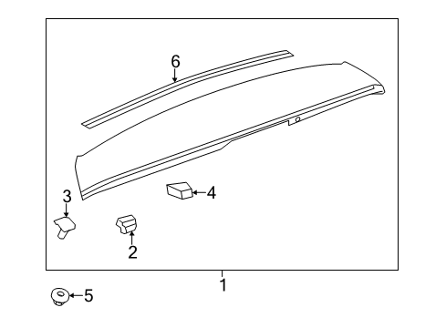 2017 Chevrolet Traverse Rear Spoiler Spoiler Assembly Diagram for 84052287