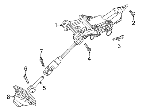 2014 Ford Escape Steering Column & Wheel, Steering Gear & Linkage Lower Shaft Diagram for 6G9Z3A525A