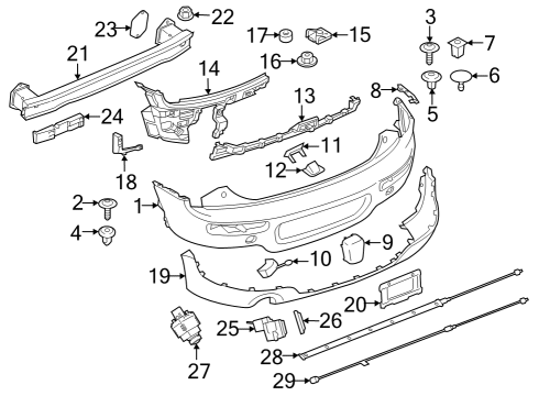 2017 Mini Cooper Clubman Parking Aid Repair Kit, Socket Housing Diagram for 61132359997