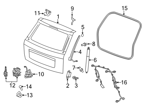 2011 Dodge Durango Gate & Hardware Screw Diagram for 6509787AA